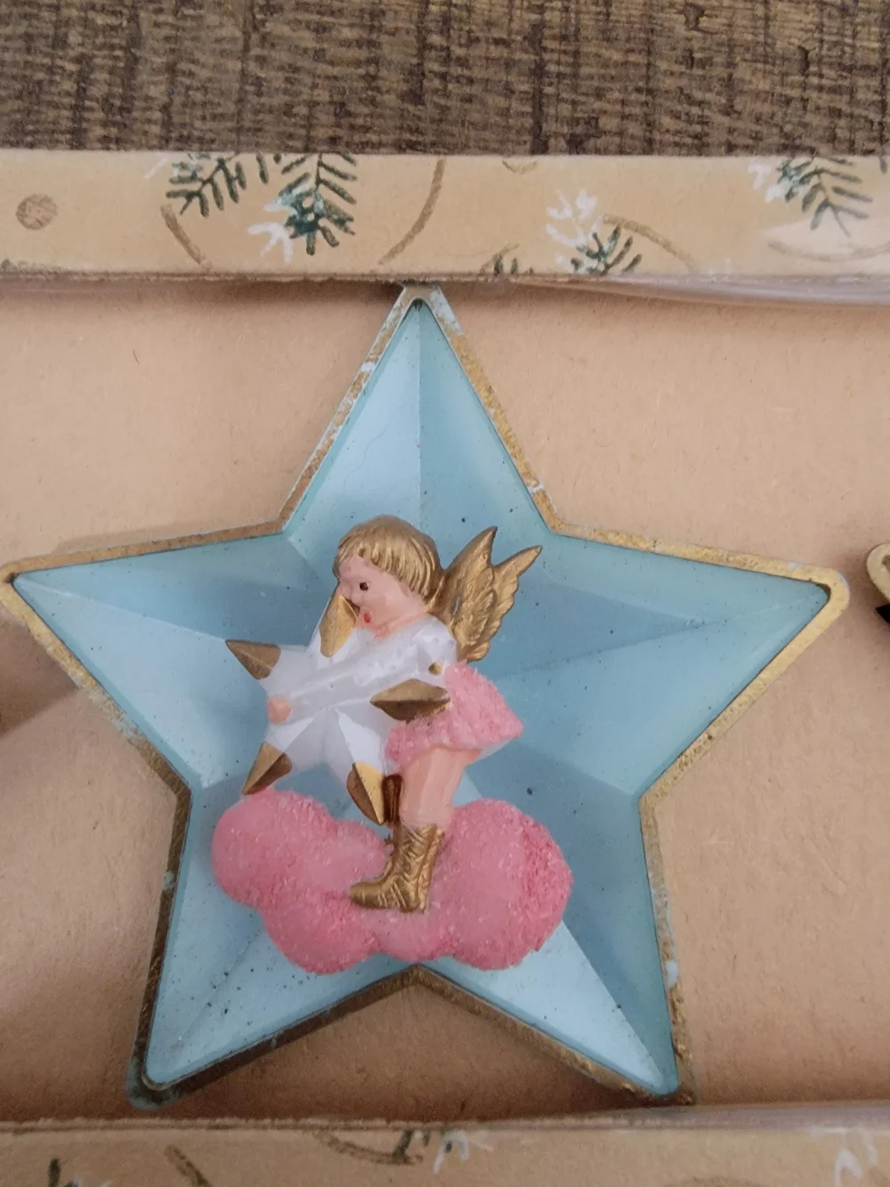 Vintage West Germany Moon & Stars Christmas Ornaments. 1940's-1950's